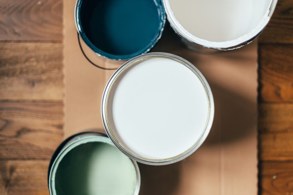 Picture of some pots of paint in different colours